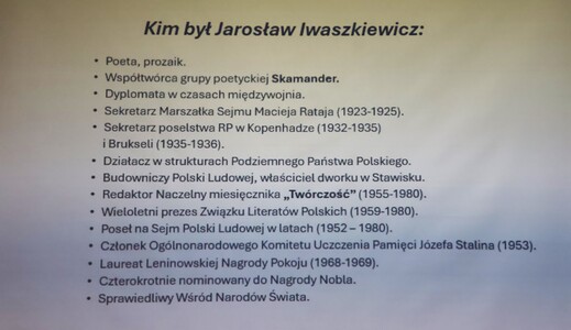 “Niezwykła, kontrowersyjna twórczość i osobowość Jarosława Iwaszkiewicza”  -  mgr K. Korbut-Pł | 1