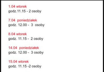 Grafik warsztatów fryzjerskich w m-cu kwietniu 2025 r. | 1