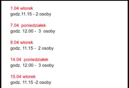 Grafik na m-c kwiecień - warsztaty fryzjerskie | 1