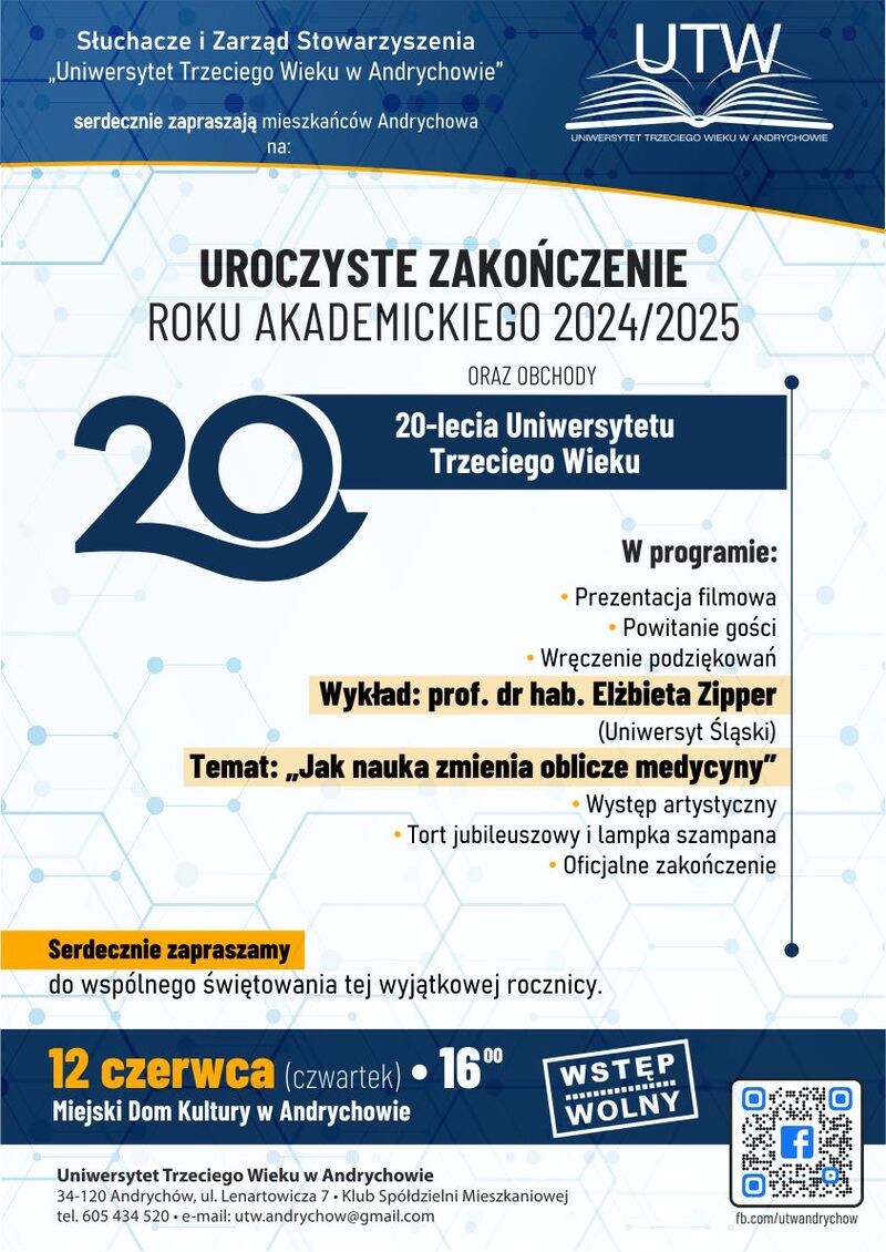 Uroczyste zakończenie roku akademickiego oraz obchody 20-lecia UTW