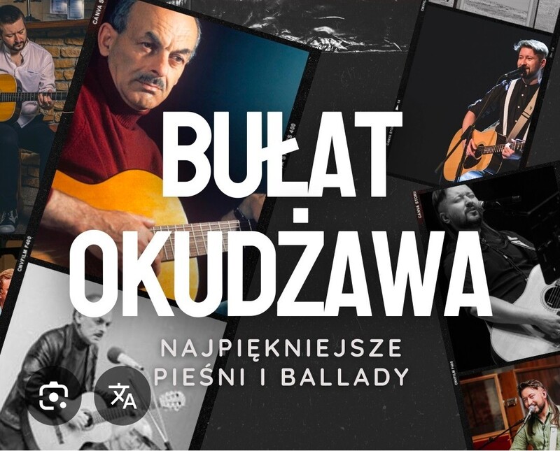Informacja -koncert pieśni i ballad Bułata Okudżawy w wykonaniu zespołu Piramidy