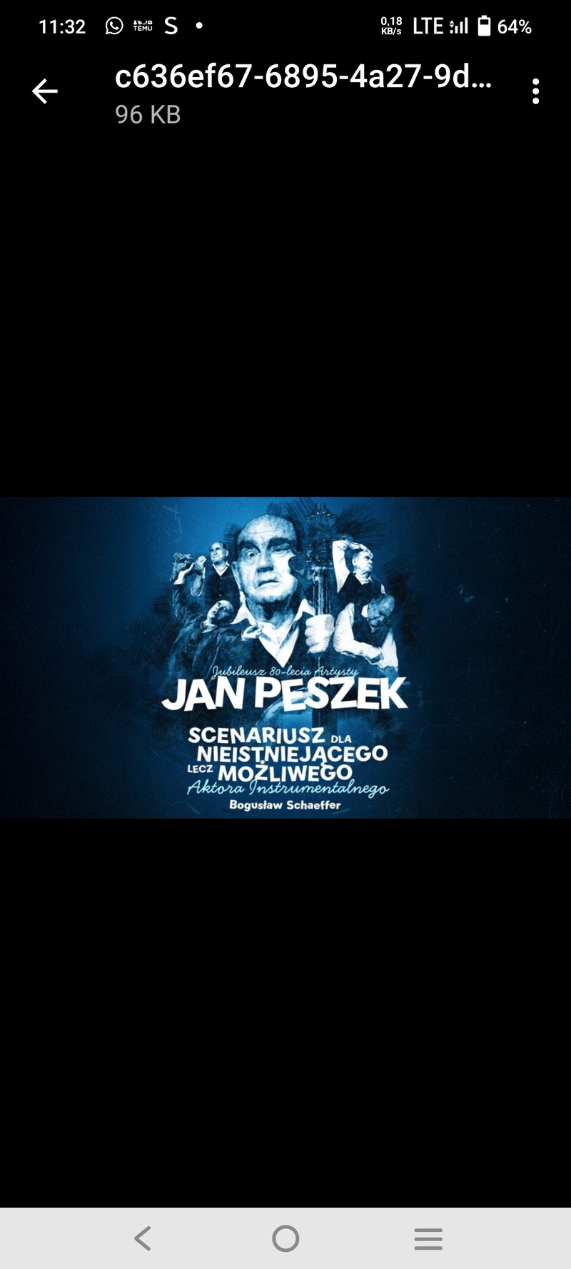 Informacja - spektakl „Scenariusz dla nieistniejącego, lecz możliwego aktora instrumentalnego”