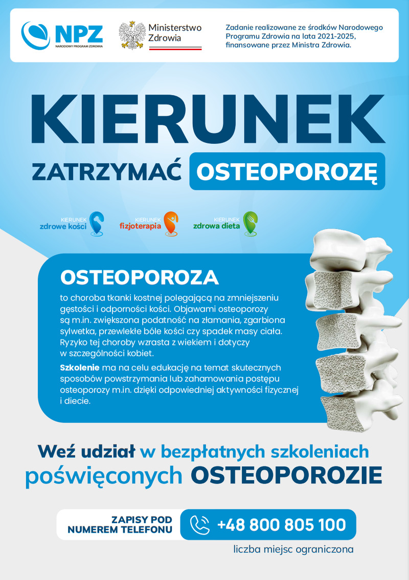 Bezpłatne szkolenie poświęcone osteoporozie