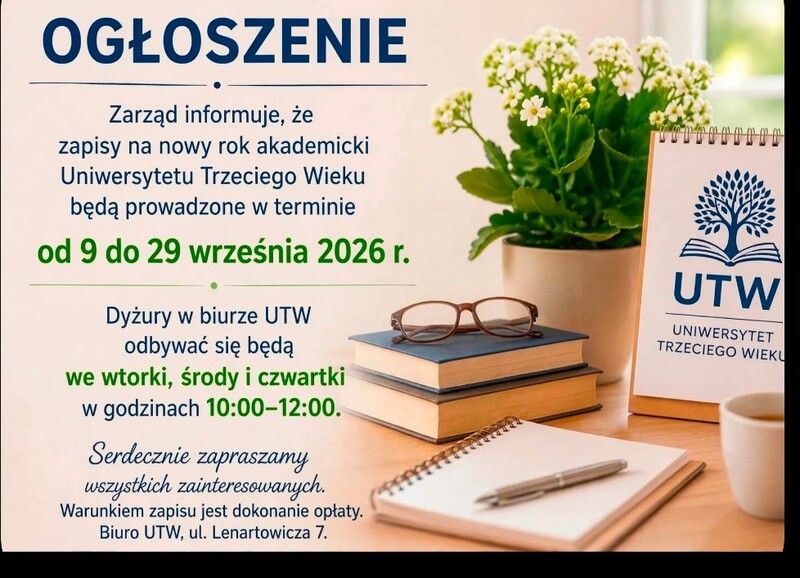 Zapisy na nowy rok akademicki