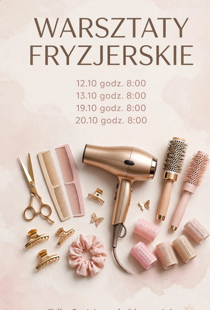 ZAPRASZAM NA WARSZTATY FRYZJERSKIE w PAŹDZIERNIKU