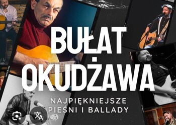 Informacja -koncert pieśni i ballad Bułata Okudżawy w wykonaniu zespołu Piramidy