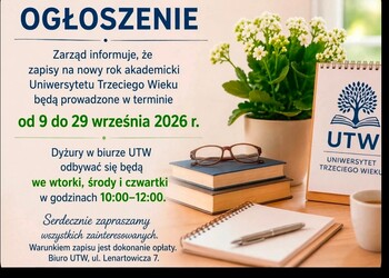 Zapisy na nowy rok akademicki