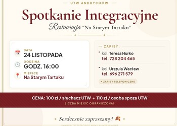 SPOTKANIE INTEGRACYJNE UTW - ZAPISY
